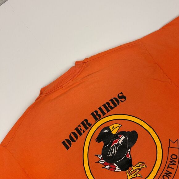 Vintage VT-2 Doerbirds T Shirt Mens Large US Navy Training Squadron Two Orange - Picture 6 of 10